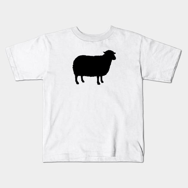 Black Sheep Silhouette Kids T-Shirt by Coffee Squirrel